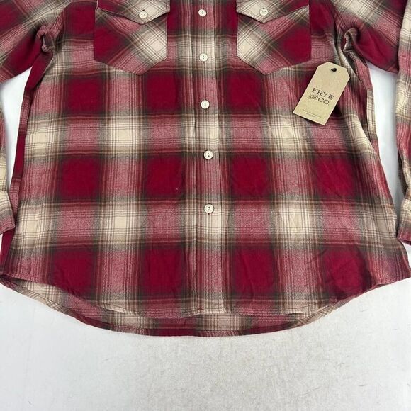 Frye & Co. Men's Long Sleeve Flannel Shirts Size XXL Red Plaid Western Shirt - Picture 11 of 13